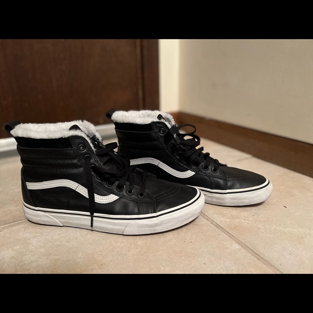 Vans Black and White High-Top Sneakers